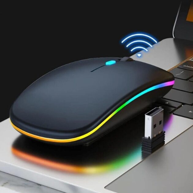 Mouse Sem Fio Recarregável Led RGB