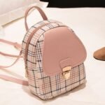 Mini Mochila Xadrez Tipo Couro Kawaii Estilo Fofo