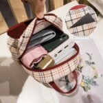 Mini Mochila Xadrez Tipo Couro Kawaii Estilo Fofo