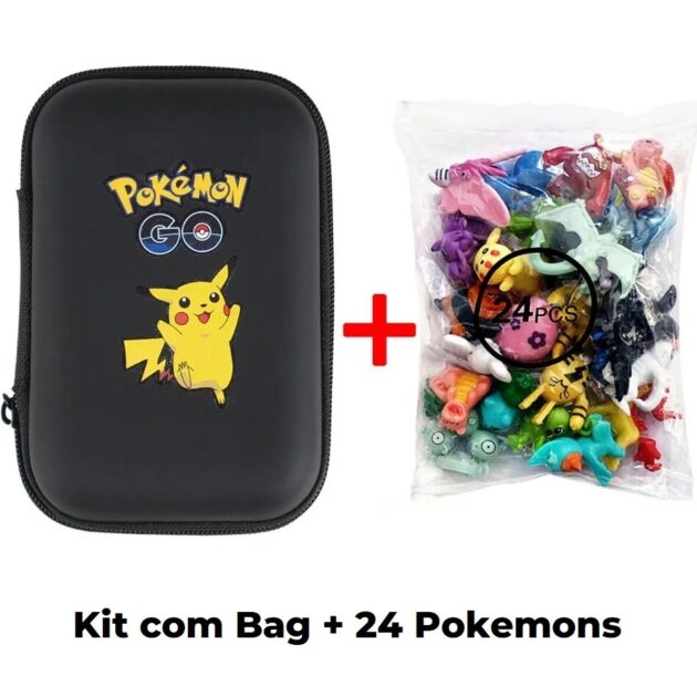 Kit 24 Pokémons Bag Estojo Set Completo