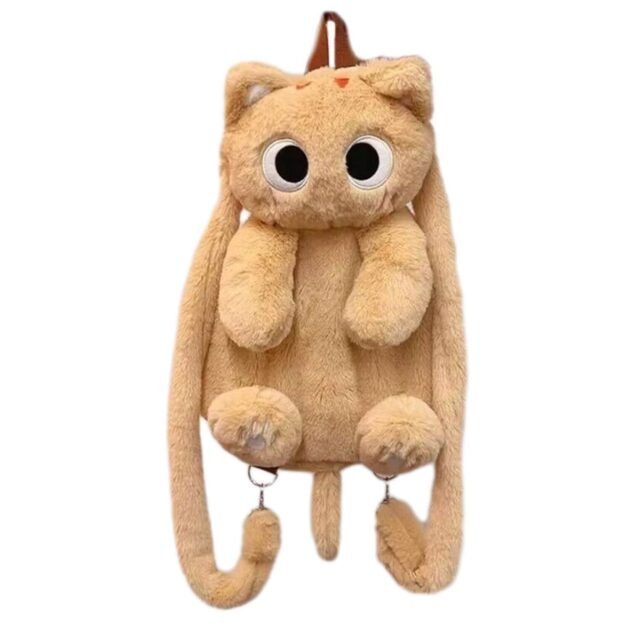 Mochila com Formato De Gatinho de Pelúcia Fofa e Felpuda com Alças Kawaii - Image 8