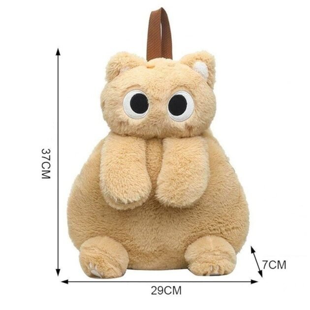 Mochila com Formato De Gatinho de Pelúcia Fofa e Felpuda com Alças Kawaii - Image 10