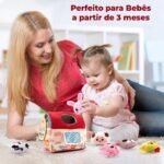 Kit Fazendinha de Pelúcia Animais com Sons Brinquedo Colorido Sensorial Educativo para Bebês e Crianças - Imagem 2
