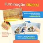 Quadro Mágico LED Infantil para Escrever Desenhar Colorir Regravável USB com Canetas Tamanho Grande - Imagem 8