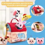 Kit Fazendinha de Pelúcia Animais com Sons Brinquedo Colorido Sensorial Educativo para Bebês e Crianças - Imagem 3
