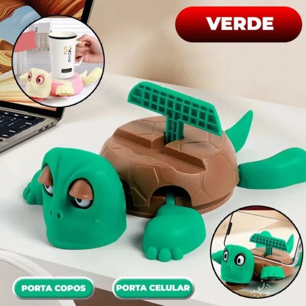Suporte Celular Porta Copo Tartaruga Engraçada